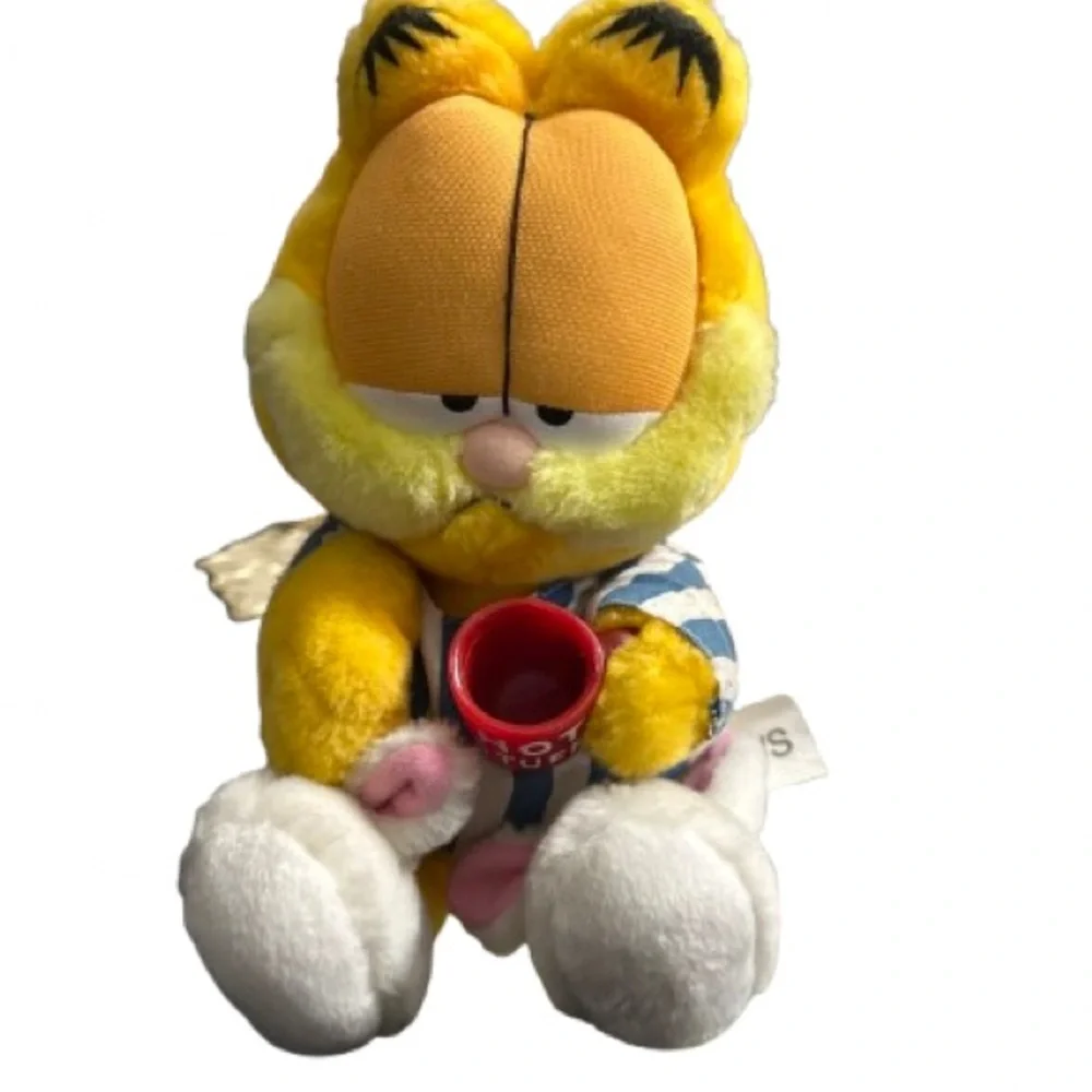 Playful Cat Plush Toy - Yellow and White